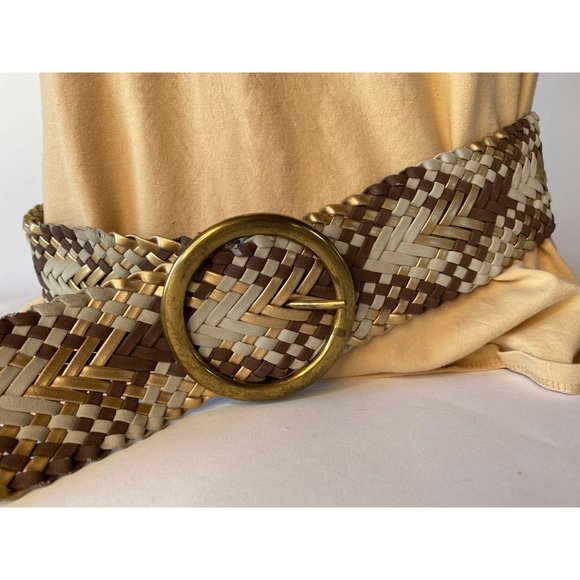 Braided Wide Belt in Various Metallic Colors